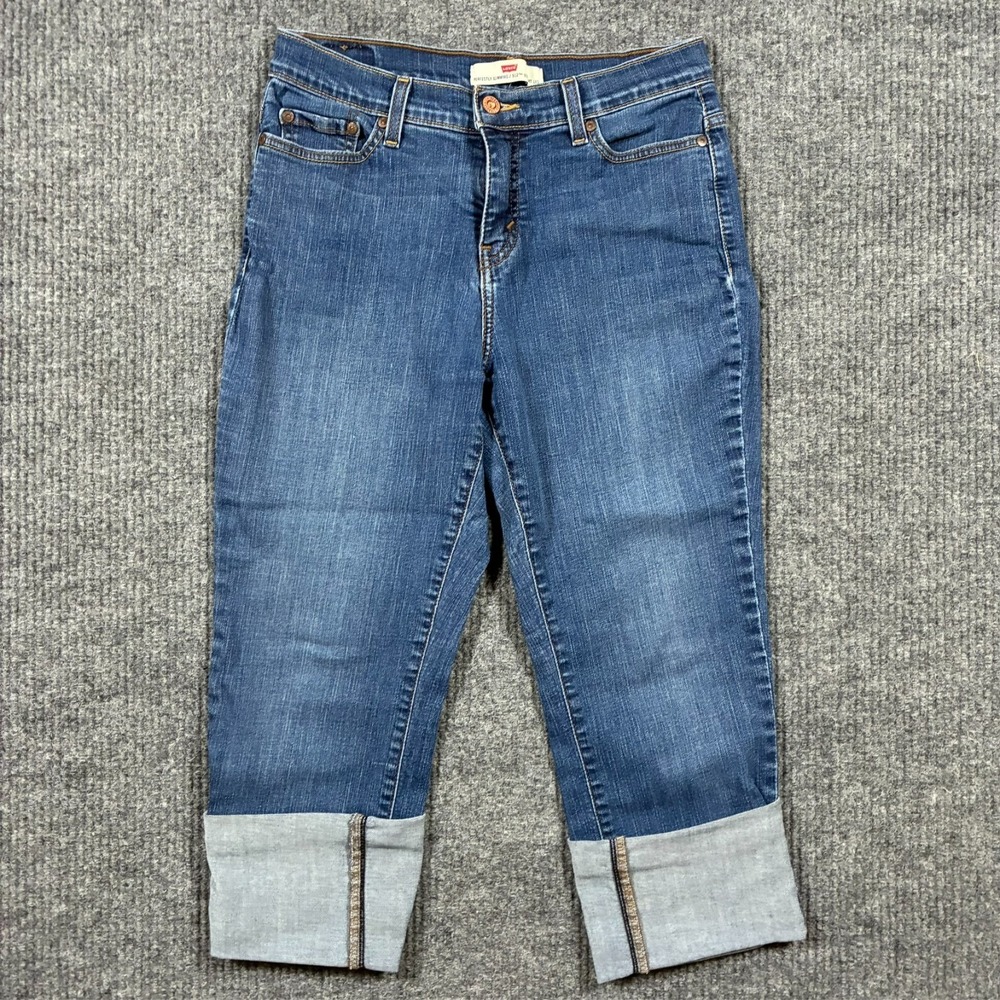 Levis 512 Perfectly Shaping Womens Straight Jeans Size 12M Blue Denim Mid Rise